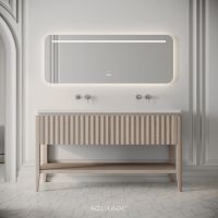 Kensington Vanity Unit & Double Stone Basin 1400mm Natural Oak