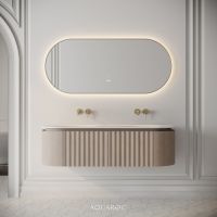 Belgravia Double Vanity Unit & Stone Basin 1400mm Natural Oak