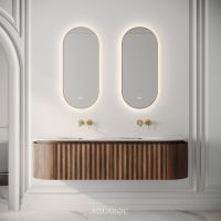Belgravia Double Vanity Unit & Stone Basin 1600mm Walnut