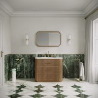 Savoy Vanity Unit & Stone Basin 1000mm Smoked Oak