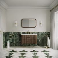 Savoy Wall Hung Vanity Unit & Stone Basin 1000mm Walnut