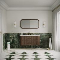 Savoy Wall Hung Vanity Unit & Stone Basin 1200mm Walnut