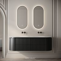 Belgravia II Double Vanity Unit & Stone Basin 1600mm Matte Black