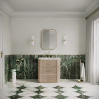 Savoy Vanity Unit & Stone Basin 800mm Natural Oak