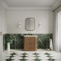 Savoy Vanity Unit & Stone Basin 800mm Smoked Oak
