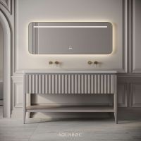 Kensington Double Vanity Unit & Stone Basin 1400mm Sabbia Grigio Oak