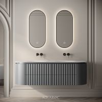 Belgravia II Double Vanity Unit & Stone Basin 1600mm Matte Grey