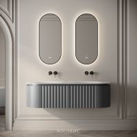 Belgravia Double Vanity Unit & Stone Basin 1400mm Matte Grey