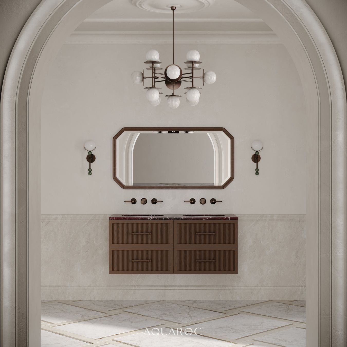 Park Lane Vanity Unit Rosso Levanto Marble