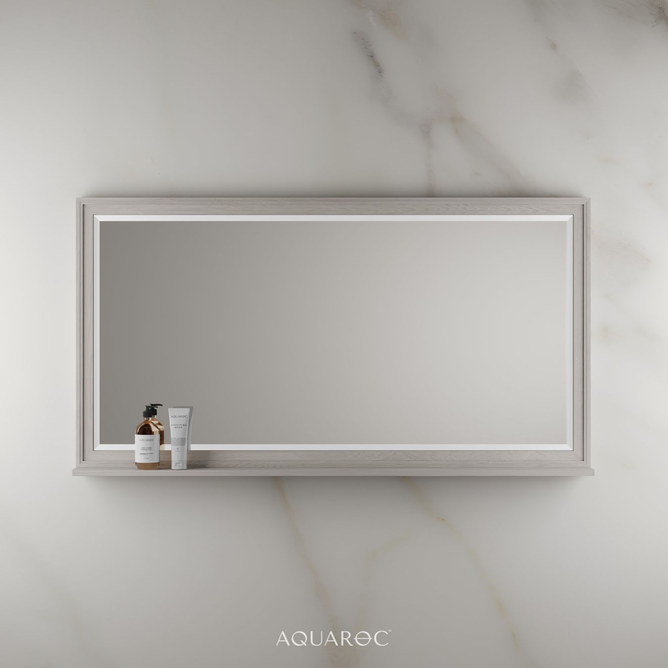 Hardwick Mirror & Integrated Shelf 1400mm Sabbia Grigio Oak