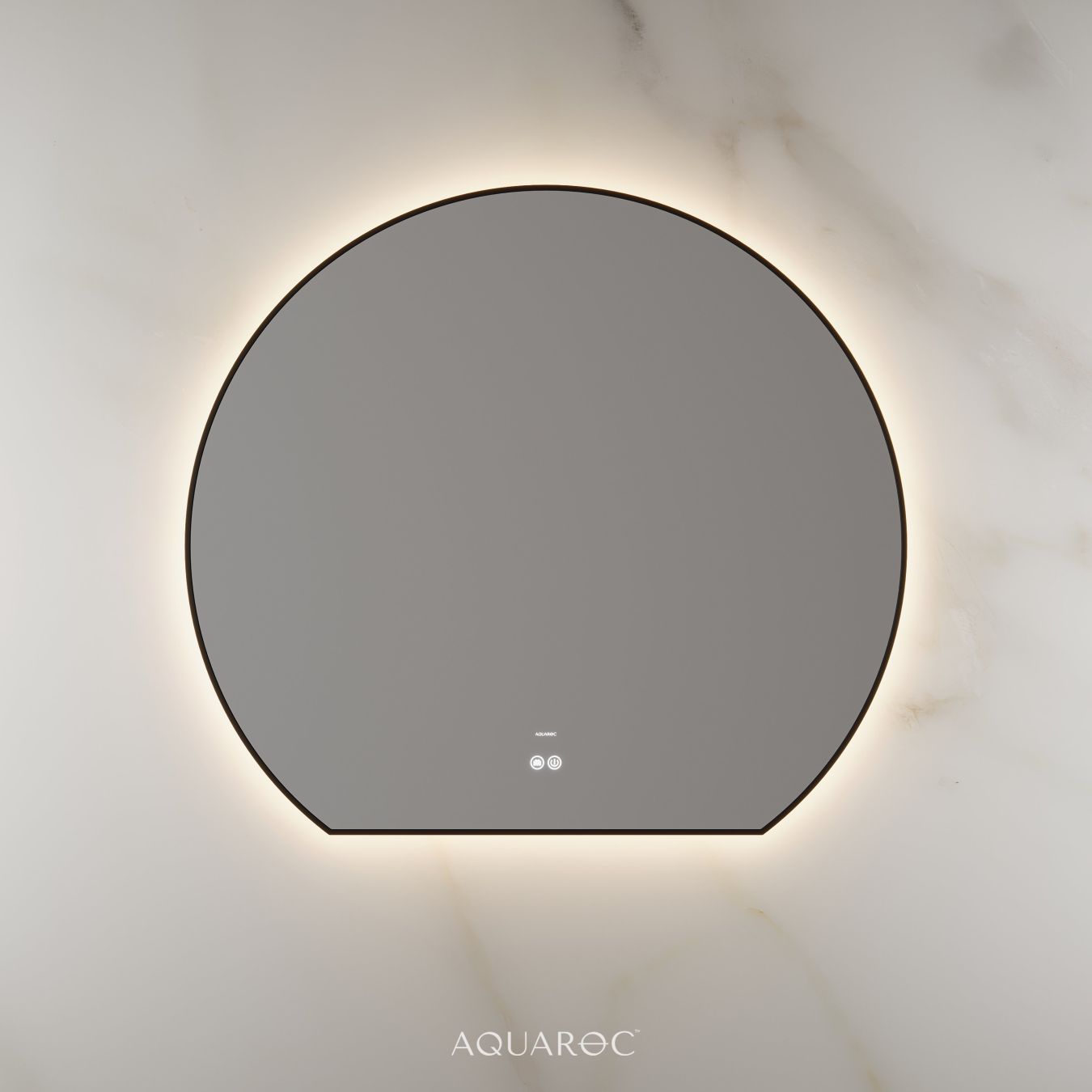 Lumiere Backlit & Demister Moon Mirror 1000mm Matte Black