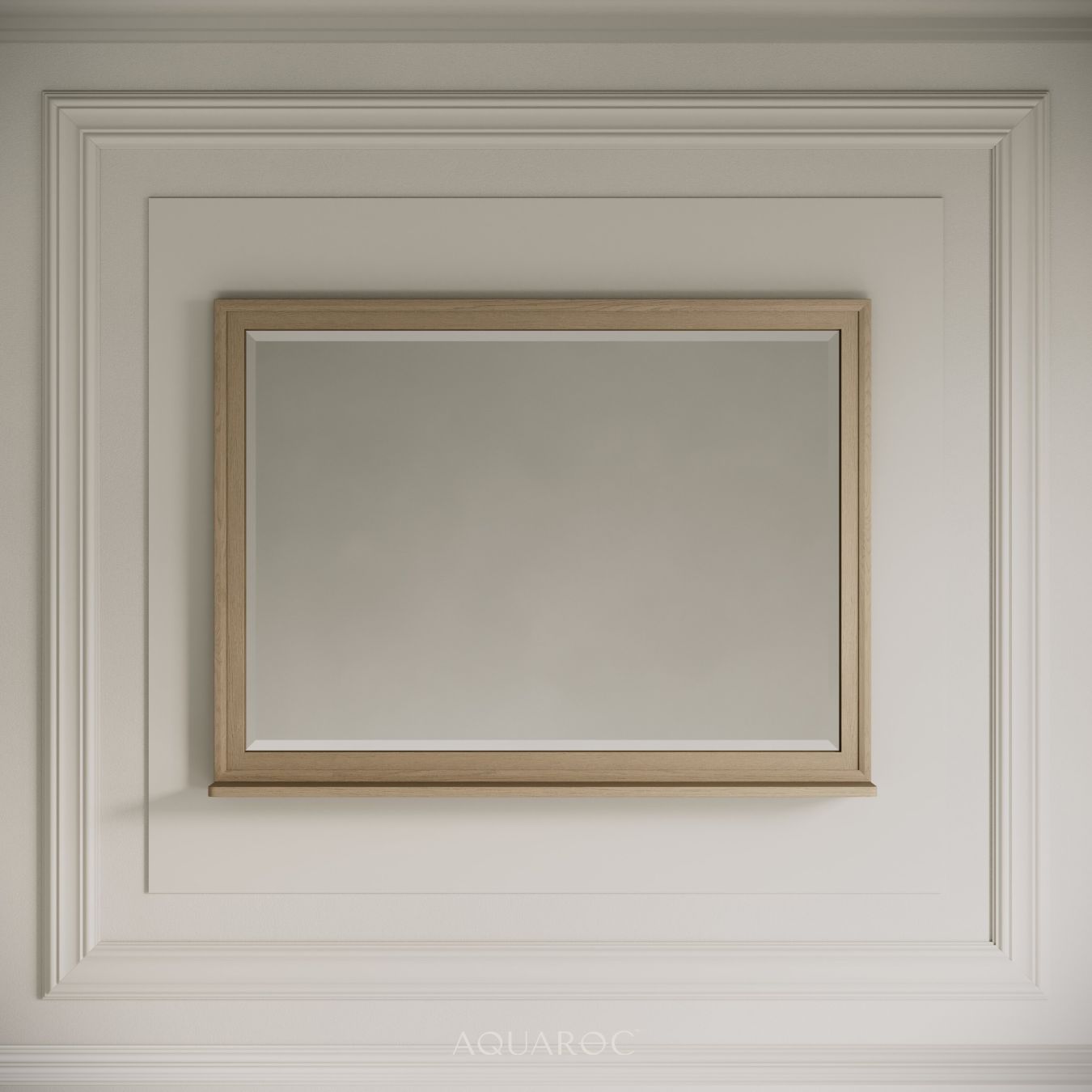 Hardwick Mirror & Integrated Shelf 1000mm Natural Oak