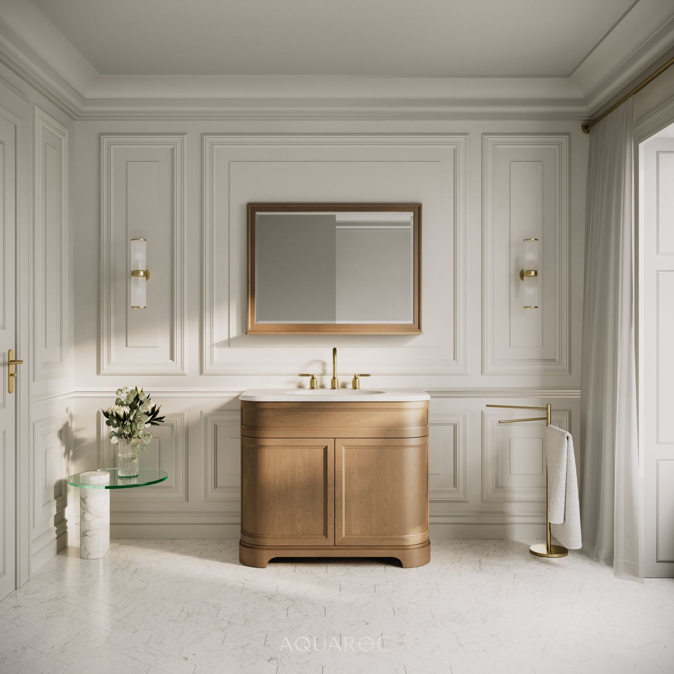 Hardwick Vanity Unit & Stone Basin 1000mm Smoked Oak