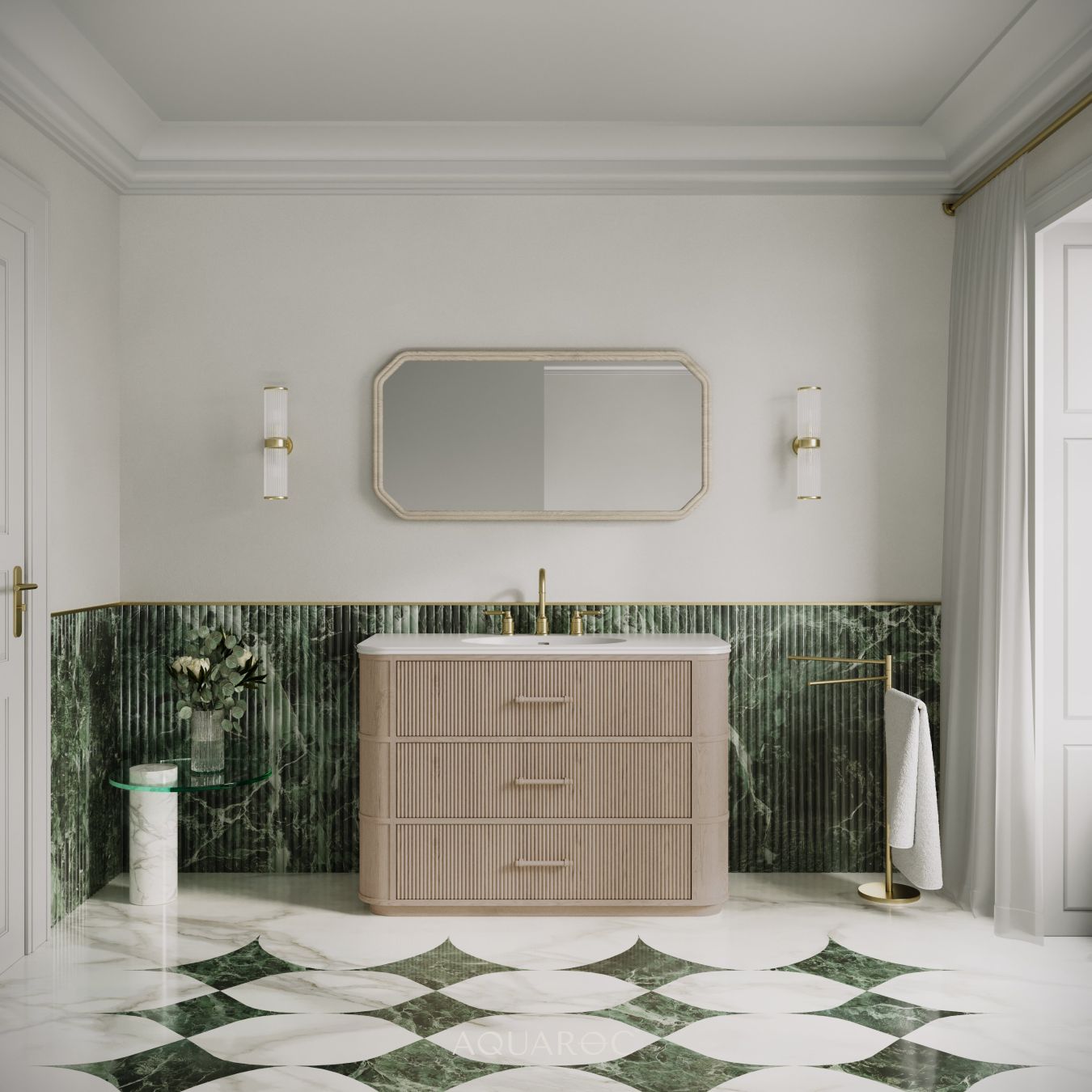 Savoy Vanity Unit & Stone Basin 1200mm Natural Oak