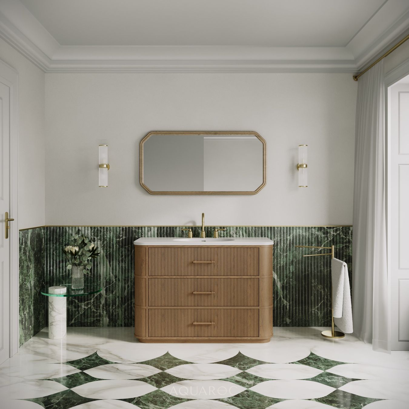 Savoy Vanity Unit & Stone Basin 1200mm Smoked Oak