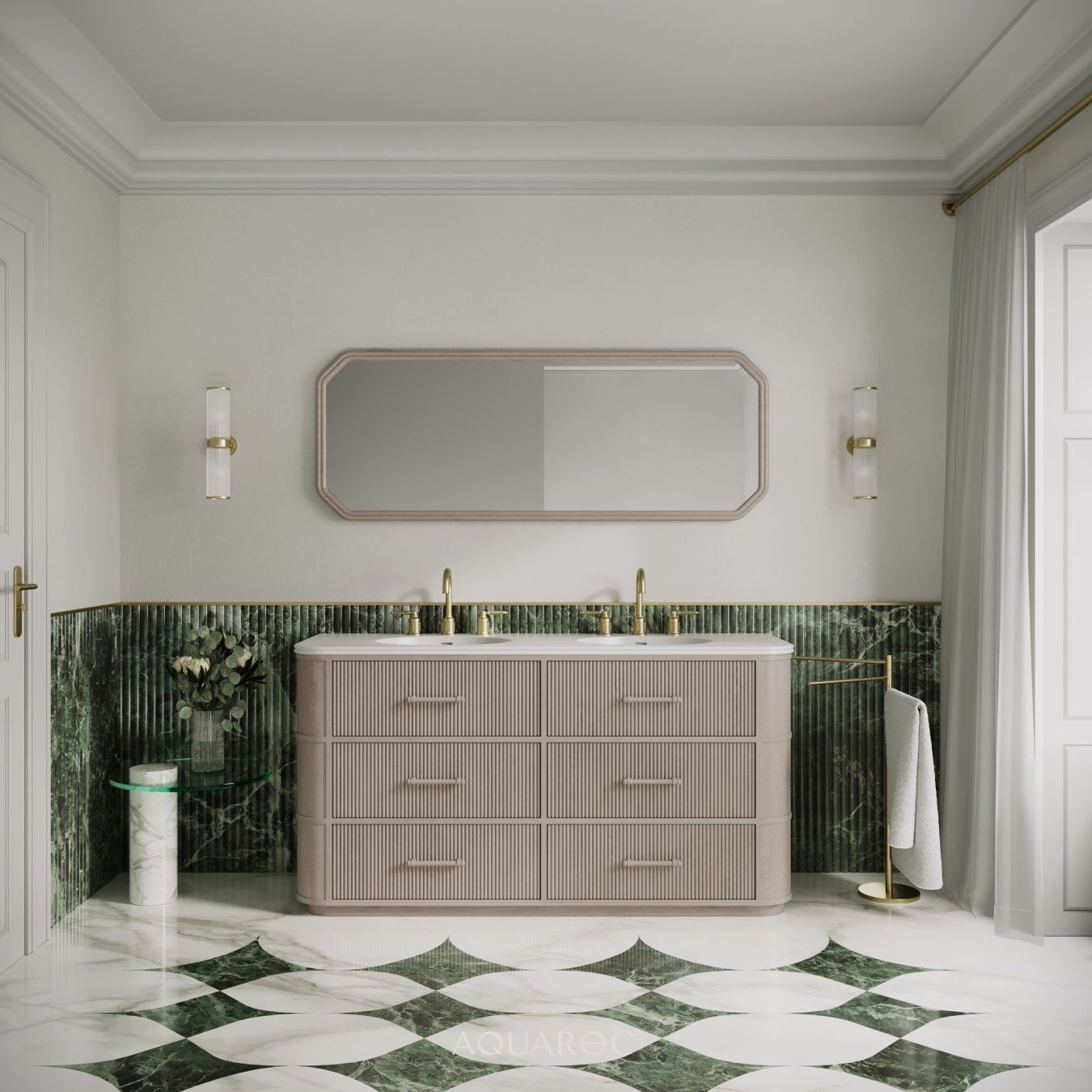 Savoy Double Vanity Unit & Stone Basin 1600mm Sabbia Grigio
