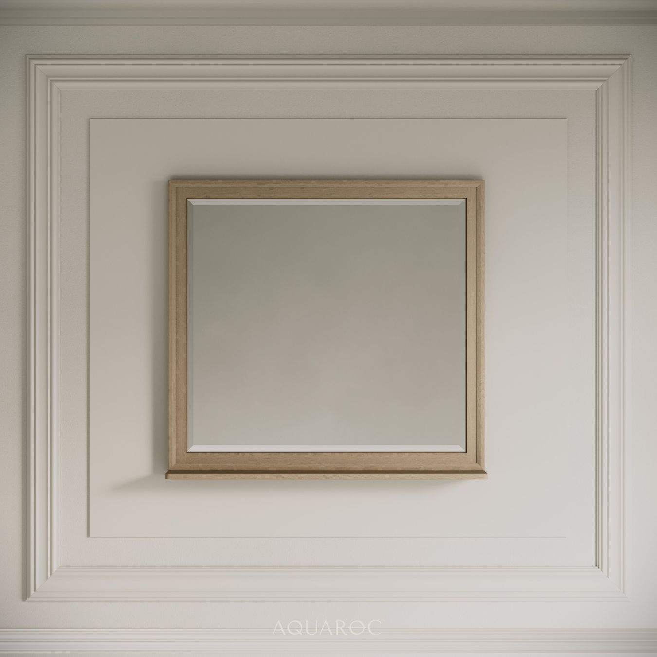 Hardwick Mirror & Integrated Shelf 800mm Natural Oak