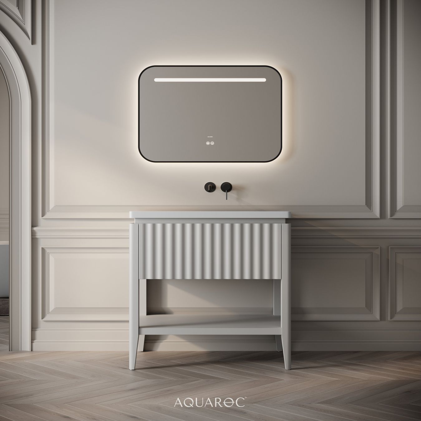 Kensington Vanity Unit & Stone Basin 800mm Warm Grey