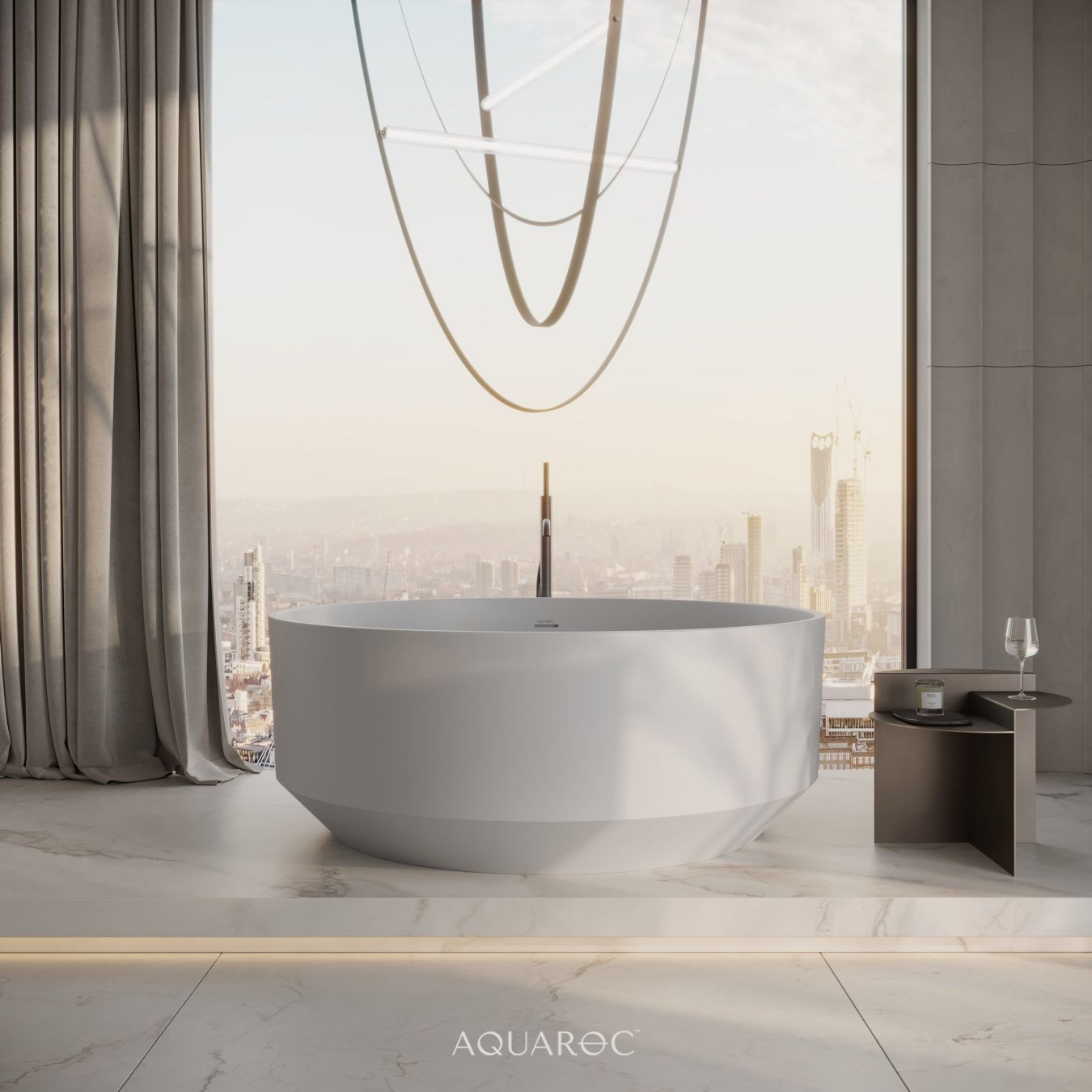 Bellagio Freestanding Round Stone Bath 1350mm