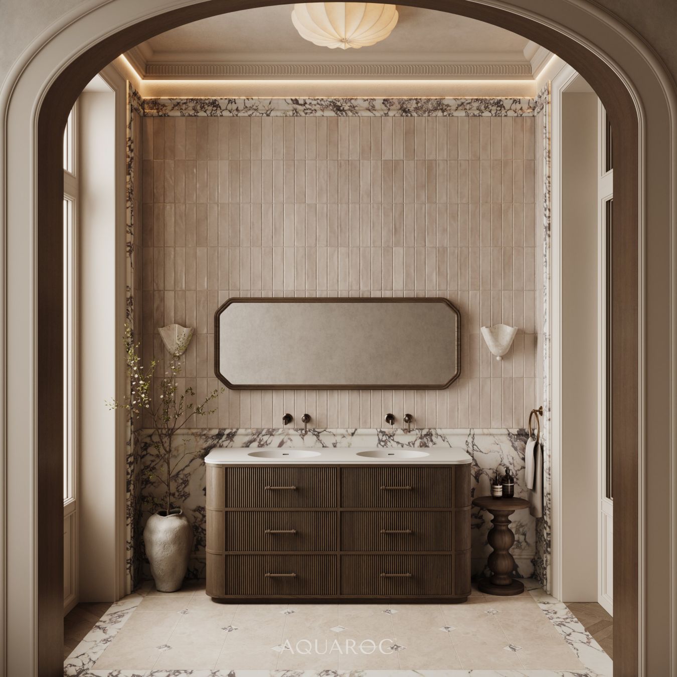 Savoy Double Vanity Unit 1600mm Espresso Oak