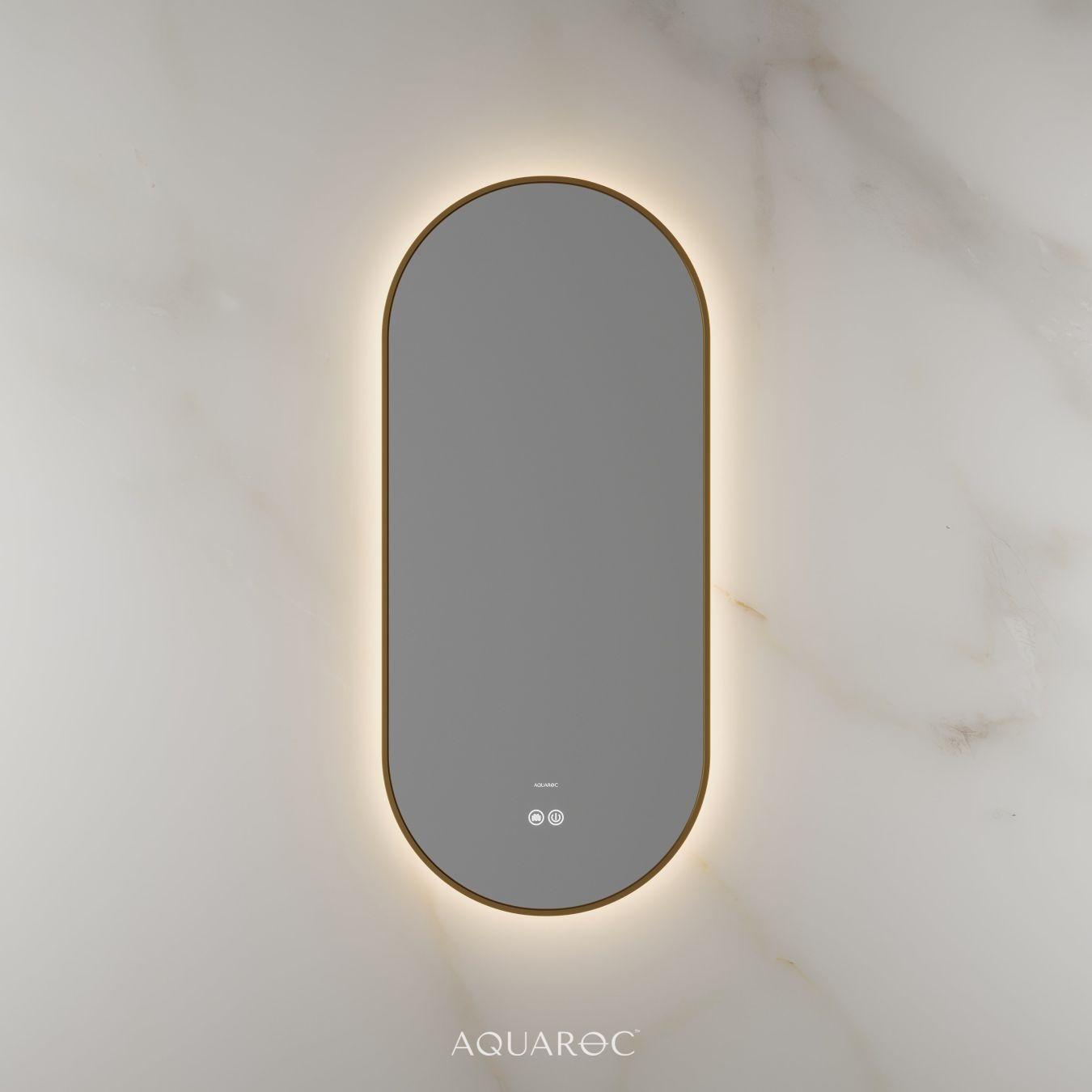 Lumiere Backlit & Demister Mirror 400mm Brushed Gold