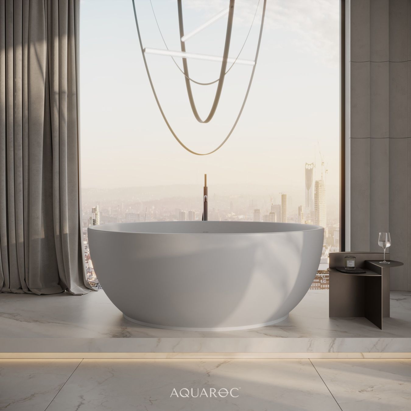 Olympia Freestanding Round Stone Bath 1500mm