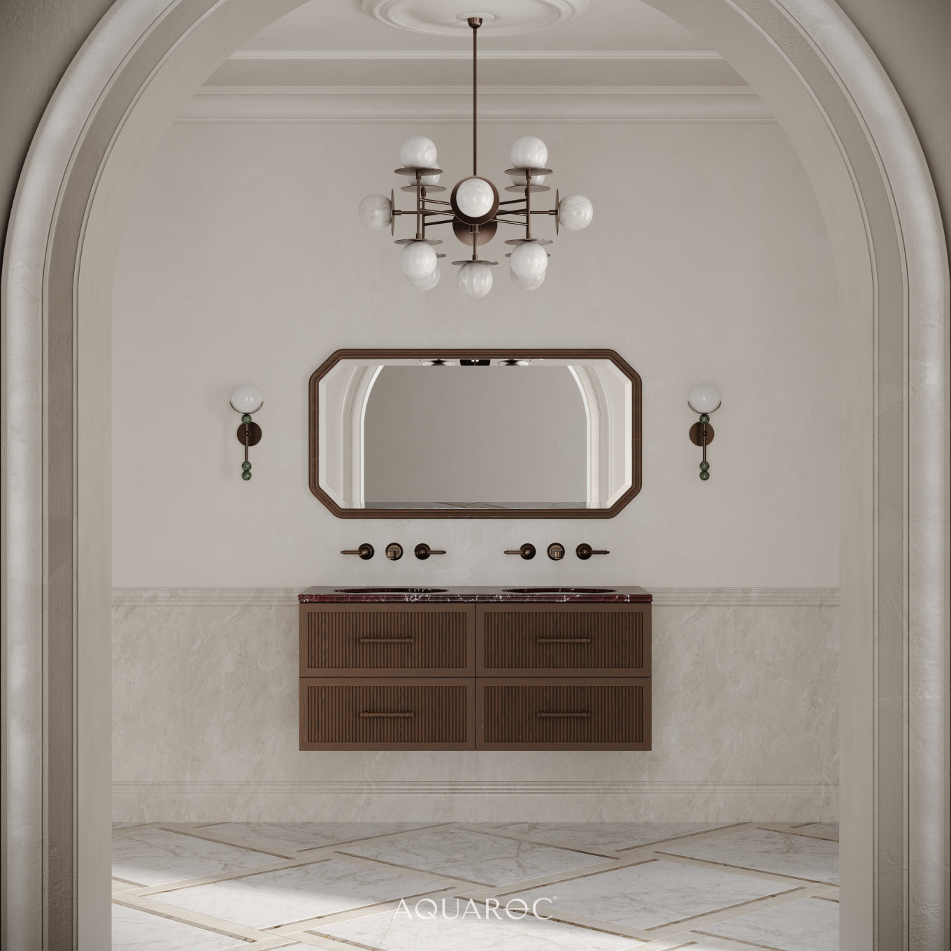 Park Lane Vanity Unit Rosso Levanto Marble