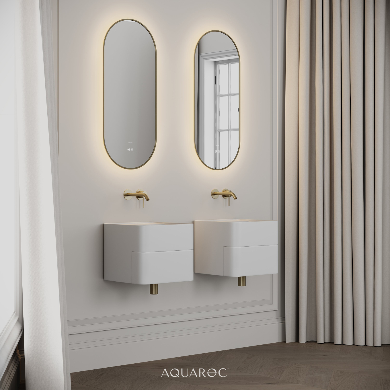 Nero Curved Stone Vanity Unit 400mm