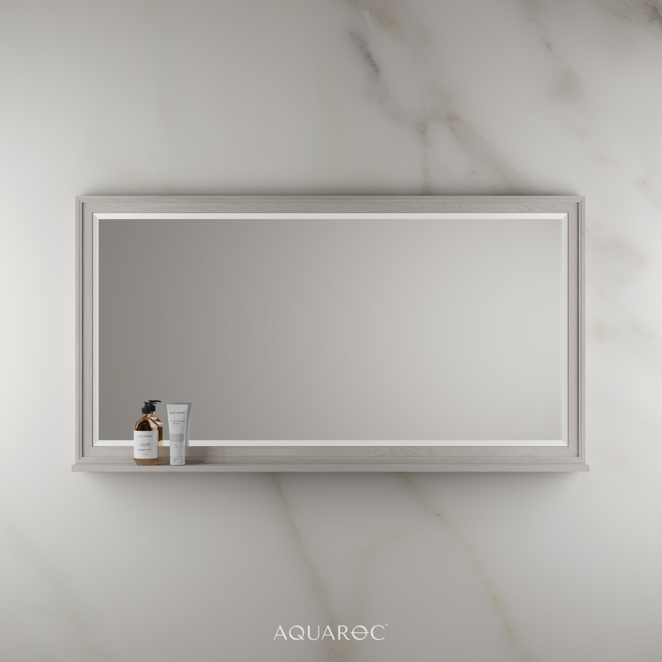 Hardwick Mirror & Integrated Shelf 1400mm Sabbia Grigio Oak
