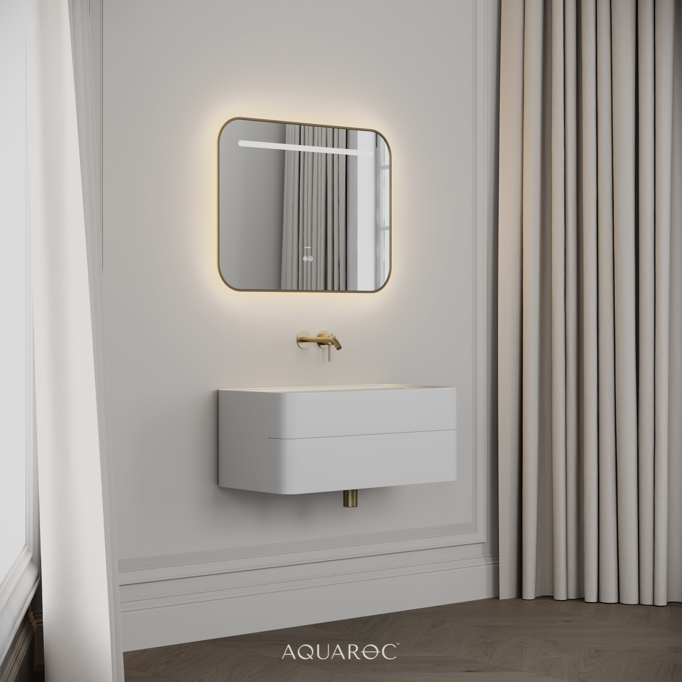 Nero Curved Stone Vanity Unit 800mm