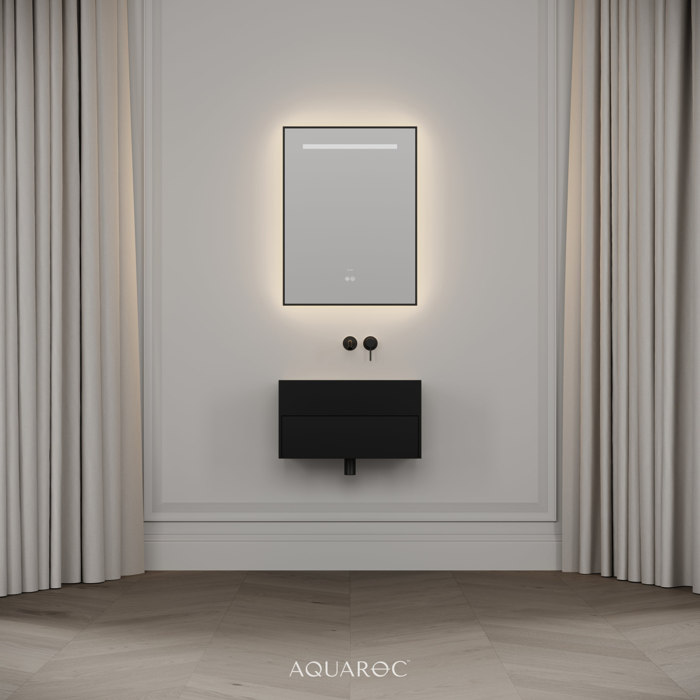 Nero Matte Black Stone Vanity Unit 600mm