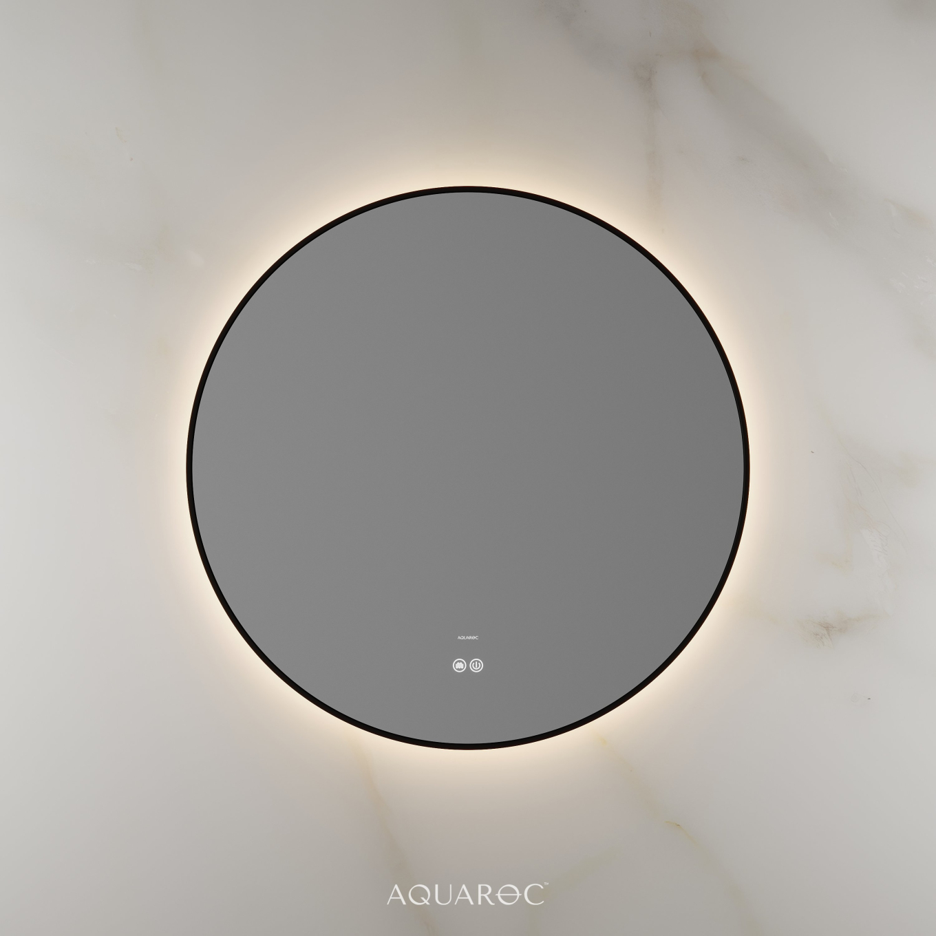 Lumiere Backlit & Demister Round Mirror 800mm Matte Black