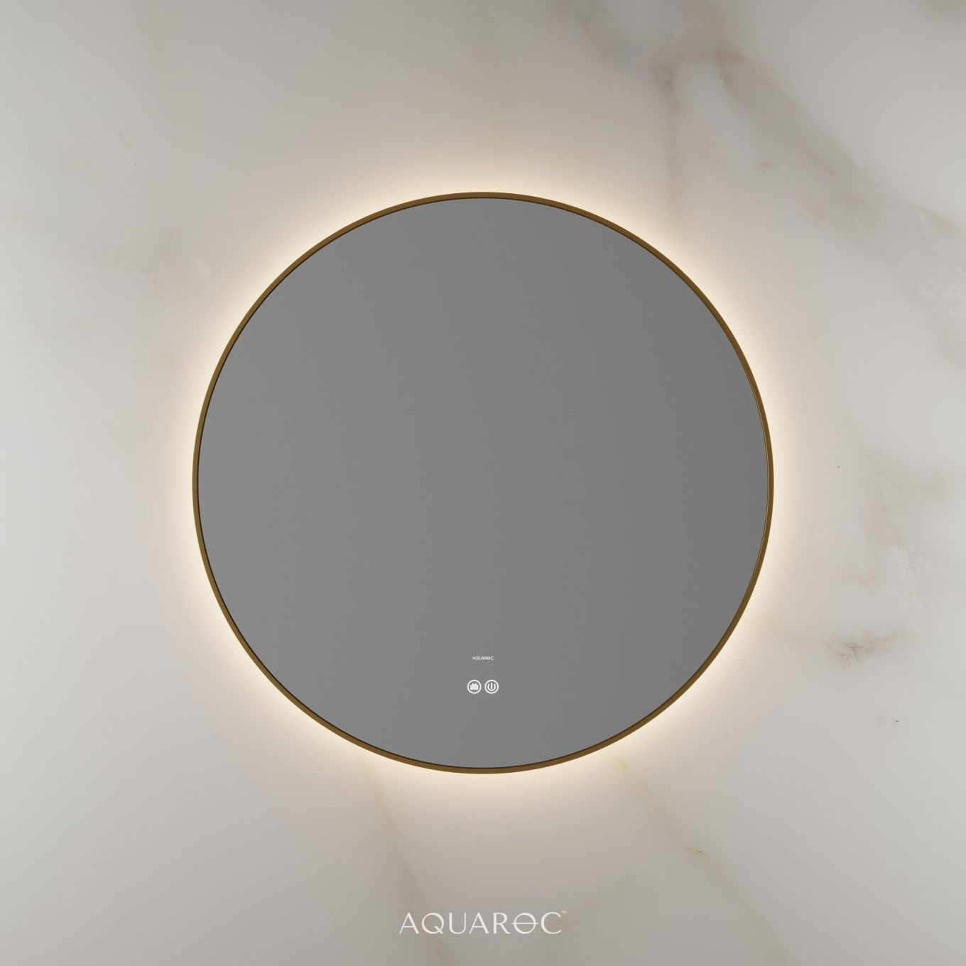 Lumiere Backlit & Demister Round Mirror 800mm Brushed Gold