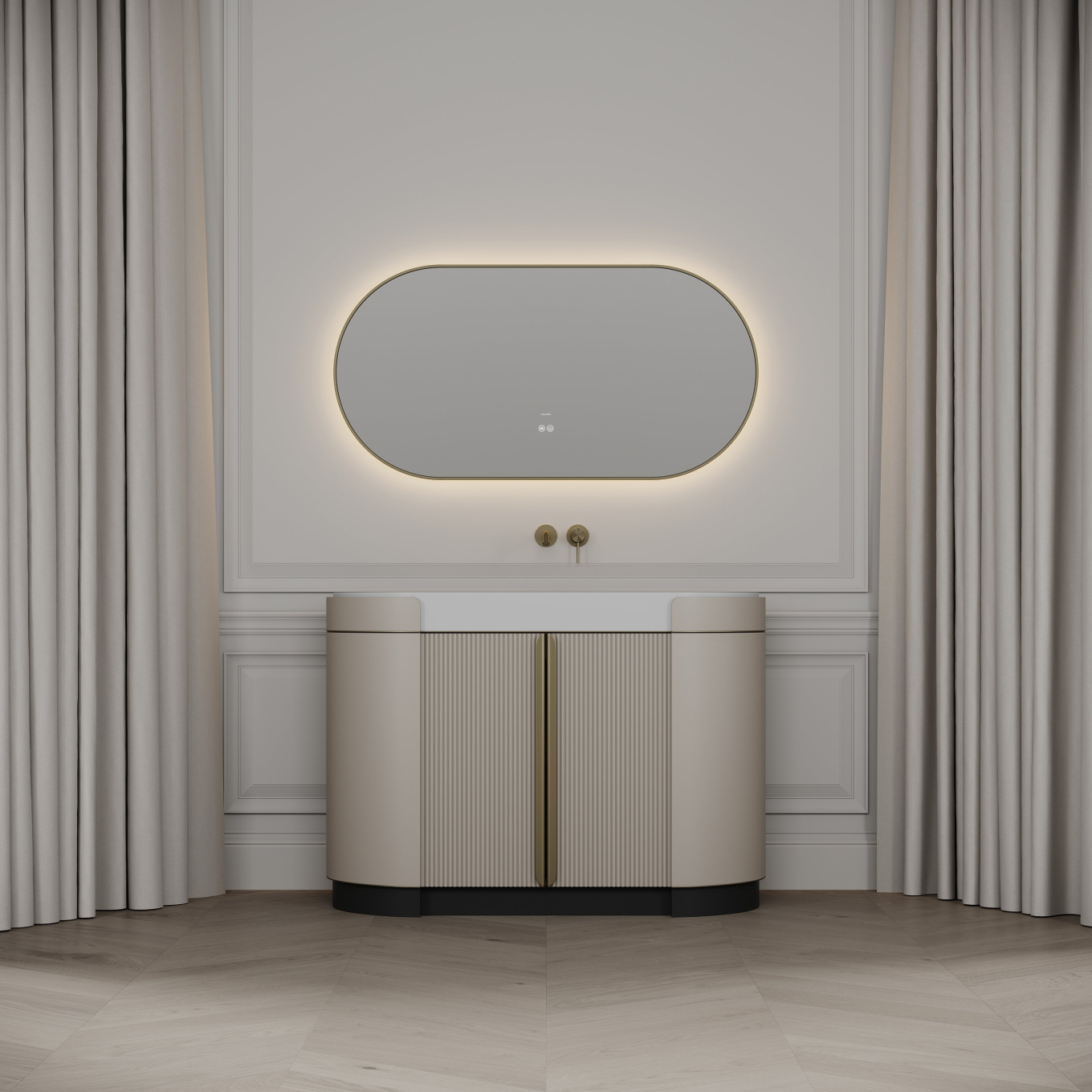 Knightsbridge Vanity Unit & Stone Basin 1200mm Cashmere Beige
