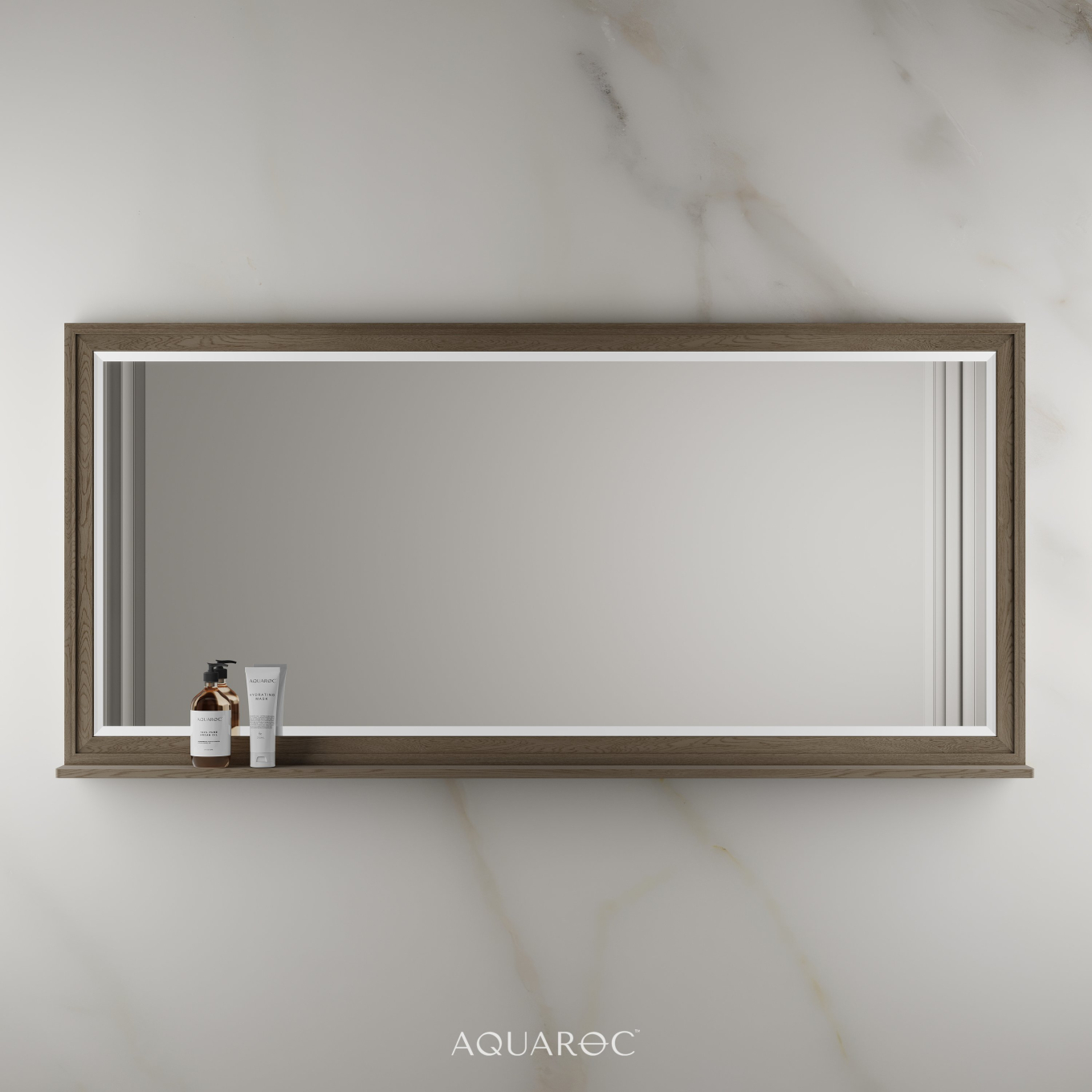 Hardwick Mirror & Integrated Shelf 1600mm Smoked Oak