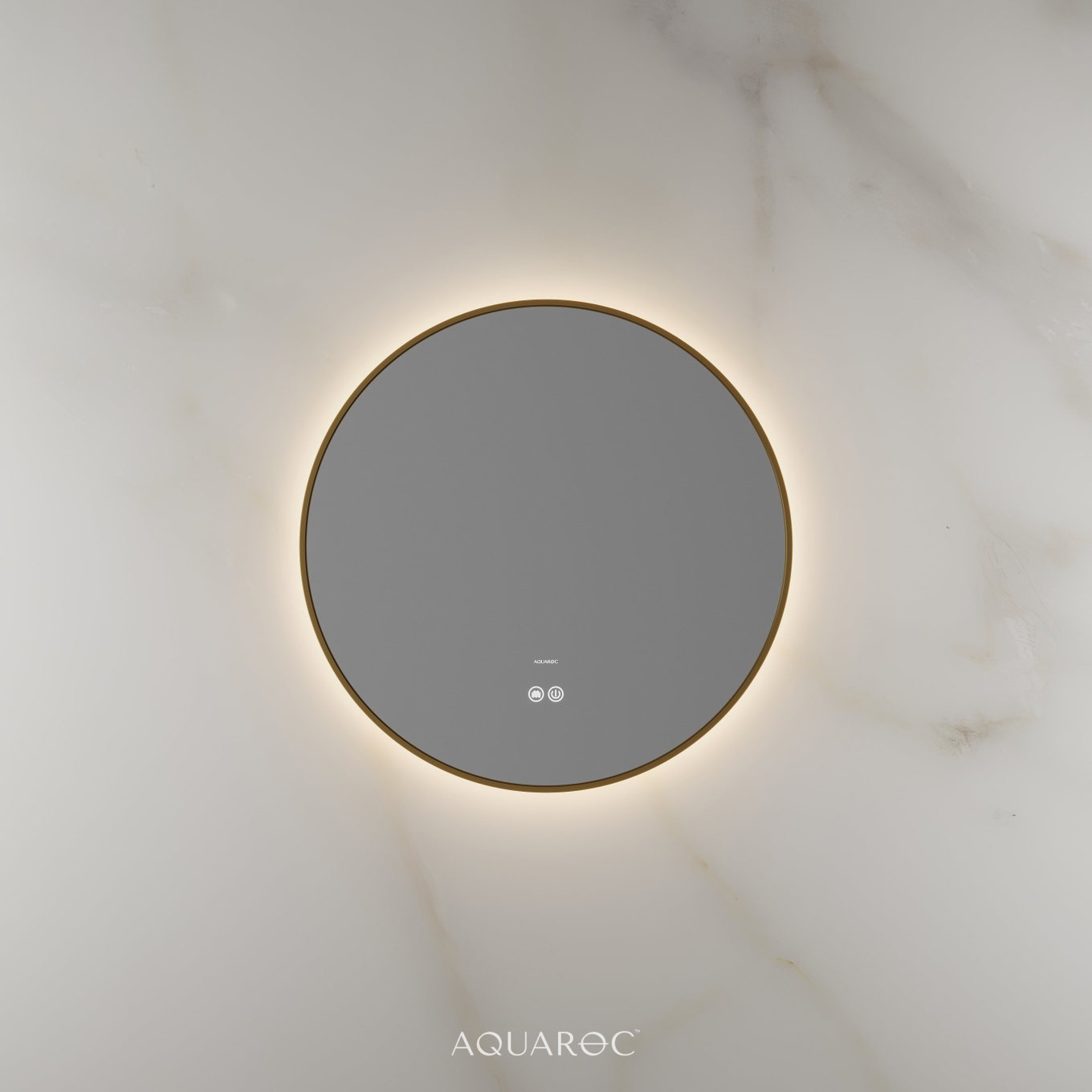 Lumiere Backlit & Demister Round Mirror 600mm Brushed Gold