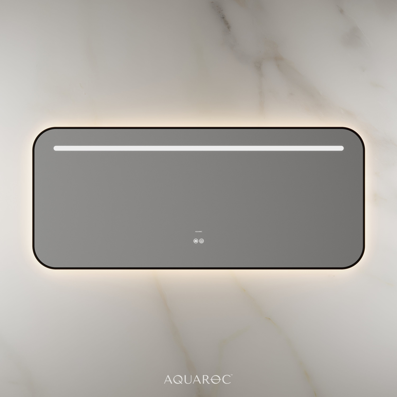 Lumiere Backlit & Demister Curved Mirror 1400mm Matte Black
