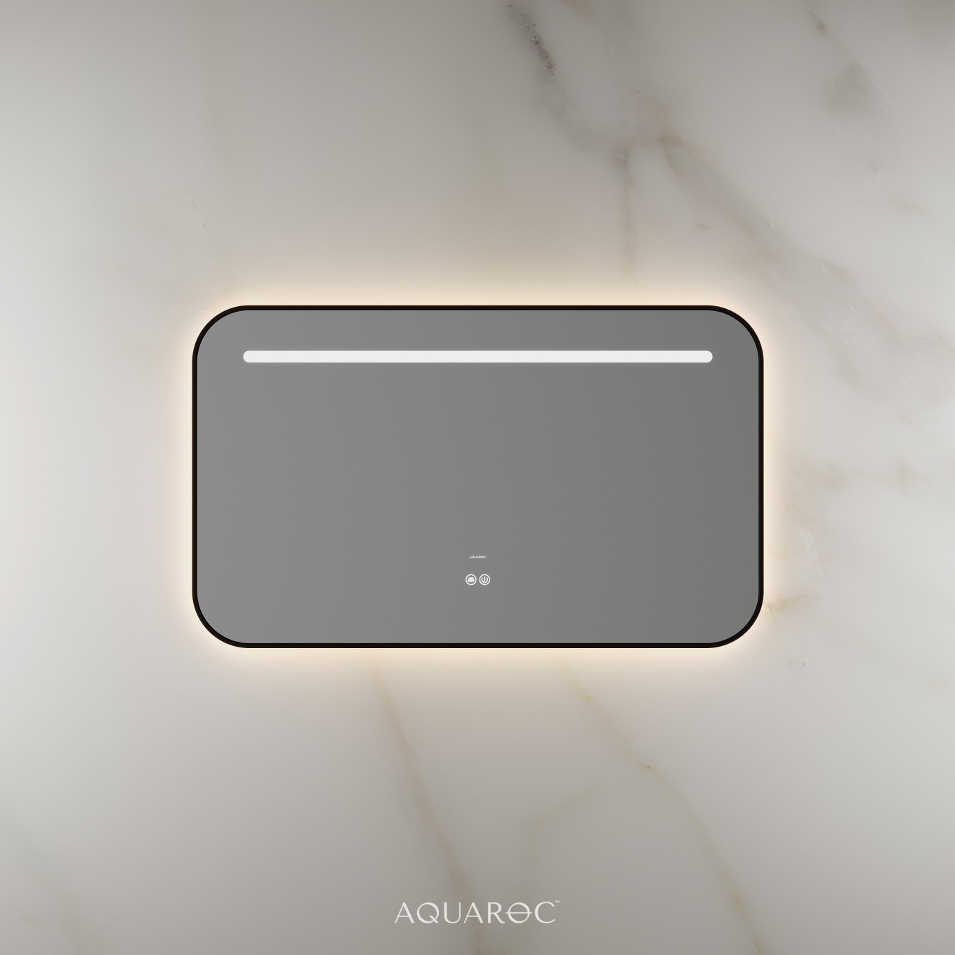 Lumiere Backlit & Demister Curved Mirror 1000mm Matte Black