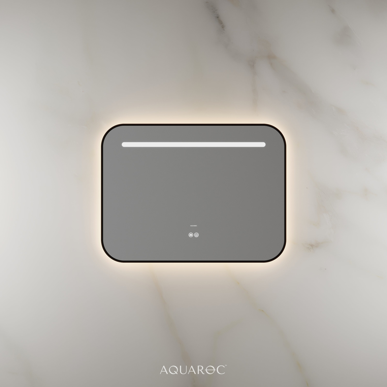 Lumiere Backlit & Demister Curved Mirror 800mm Matte Black