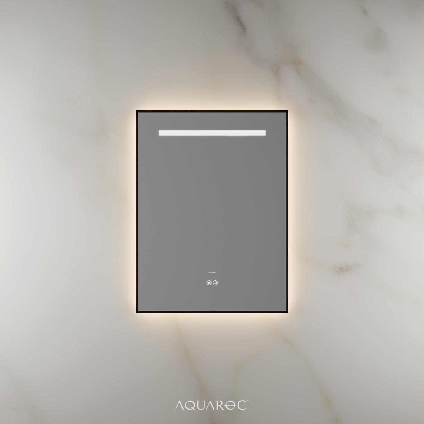 Lumiere Backlit & Demister Rectangle Mirror 600mm Matte Black