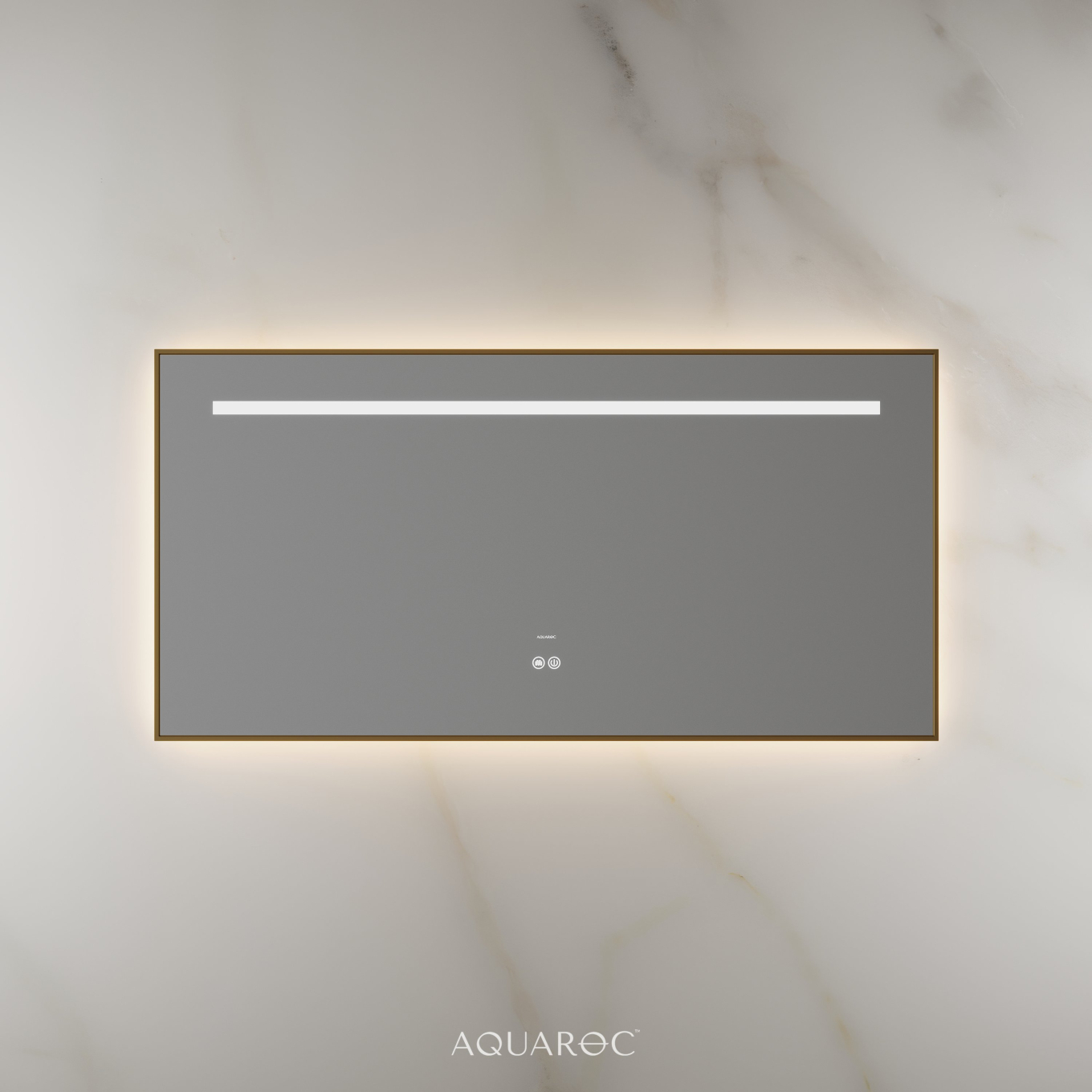 Lumiere Backlit & Demister Rectangle Mirror 1200mm Brushed Gold