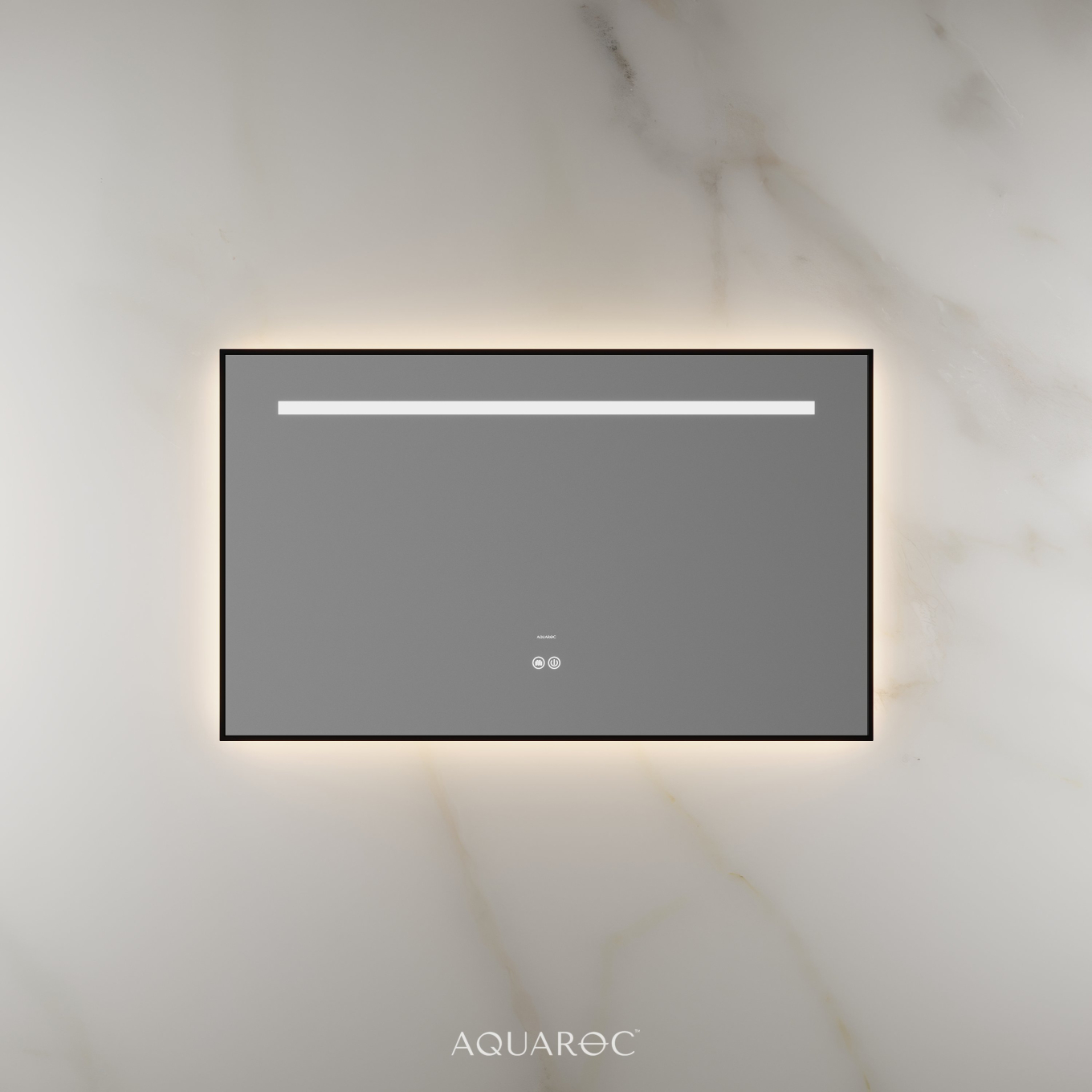 Lumiere Backlit & Demister Rectangle Mirror 1000mm Matte Black