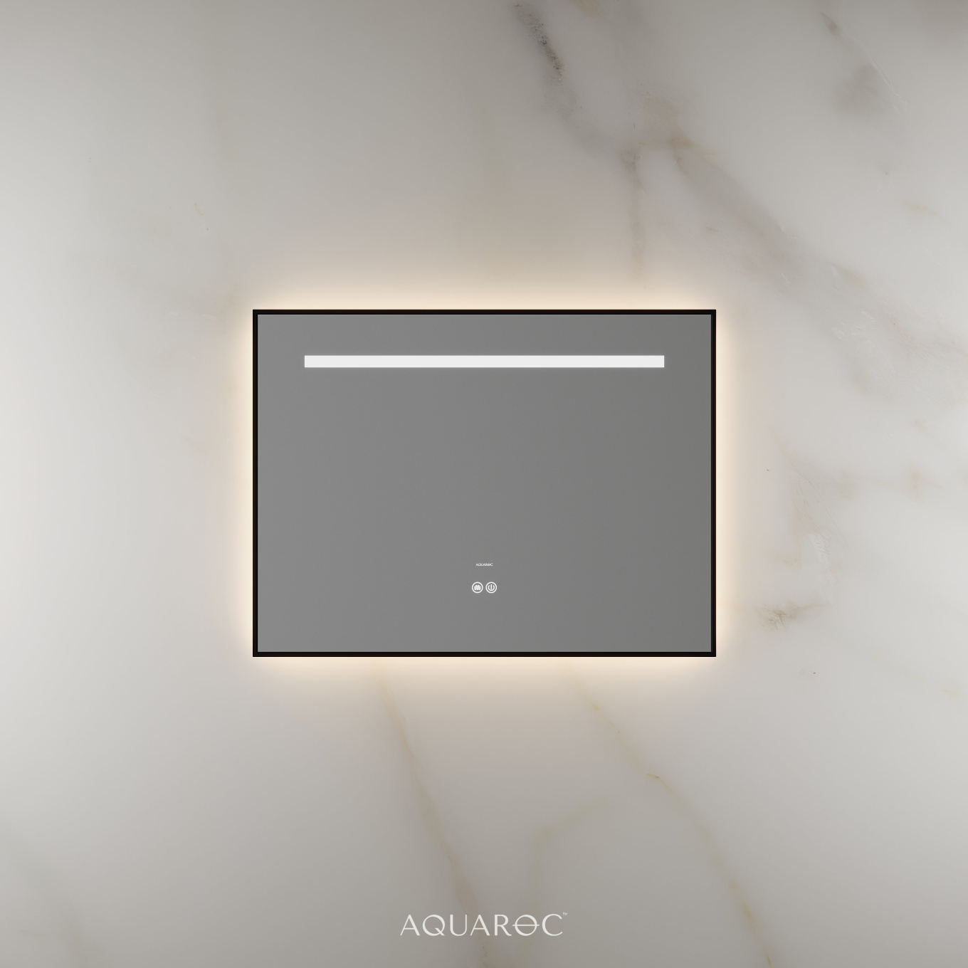 Lumiere Backlit & Demister Rectangle Mirror 800mm Matte Black