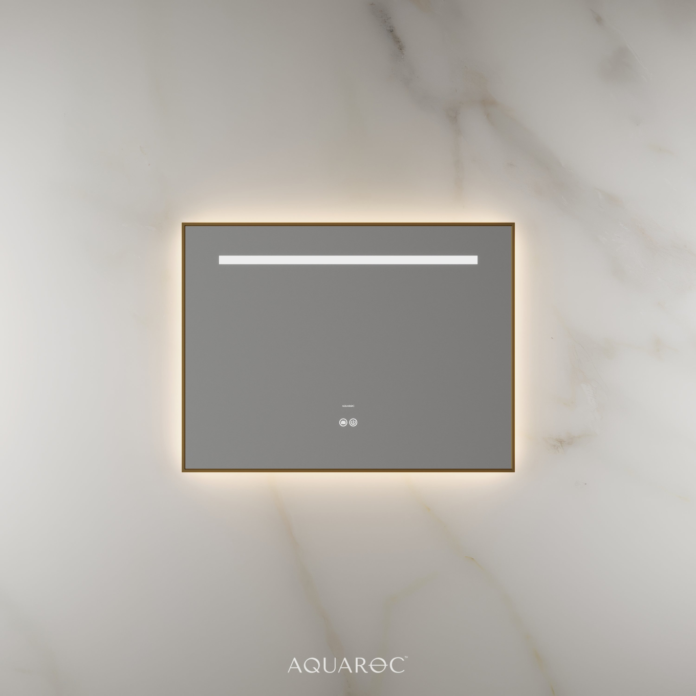 Lumiere Backlit & Demister Rectangle Mirror 800mm Brushed Gold