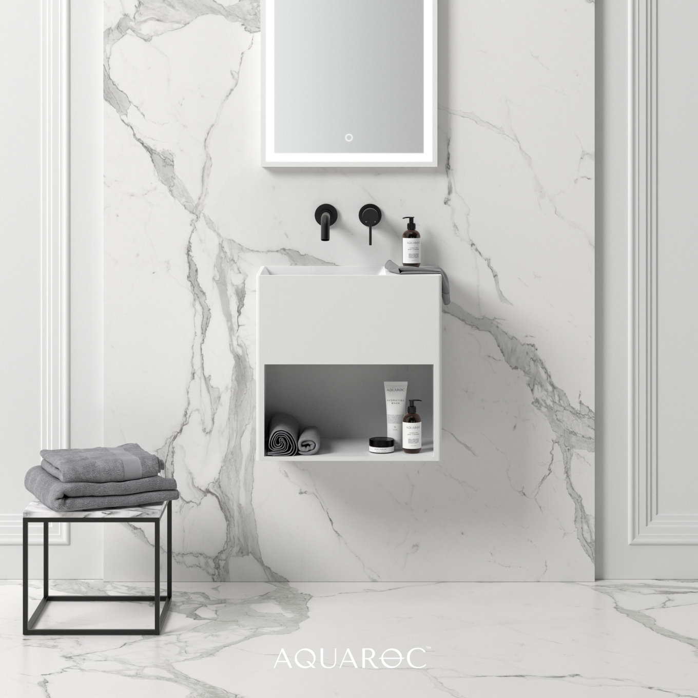 Ethos Wall Hung Stone Basin 500mm