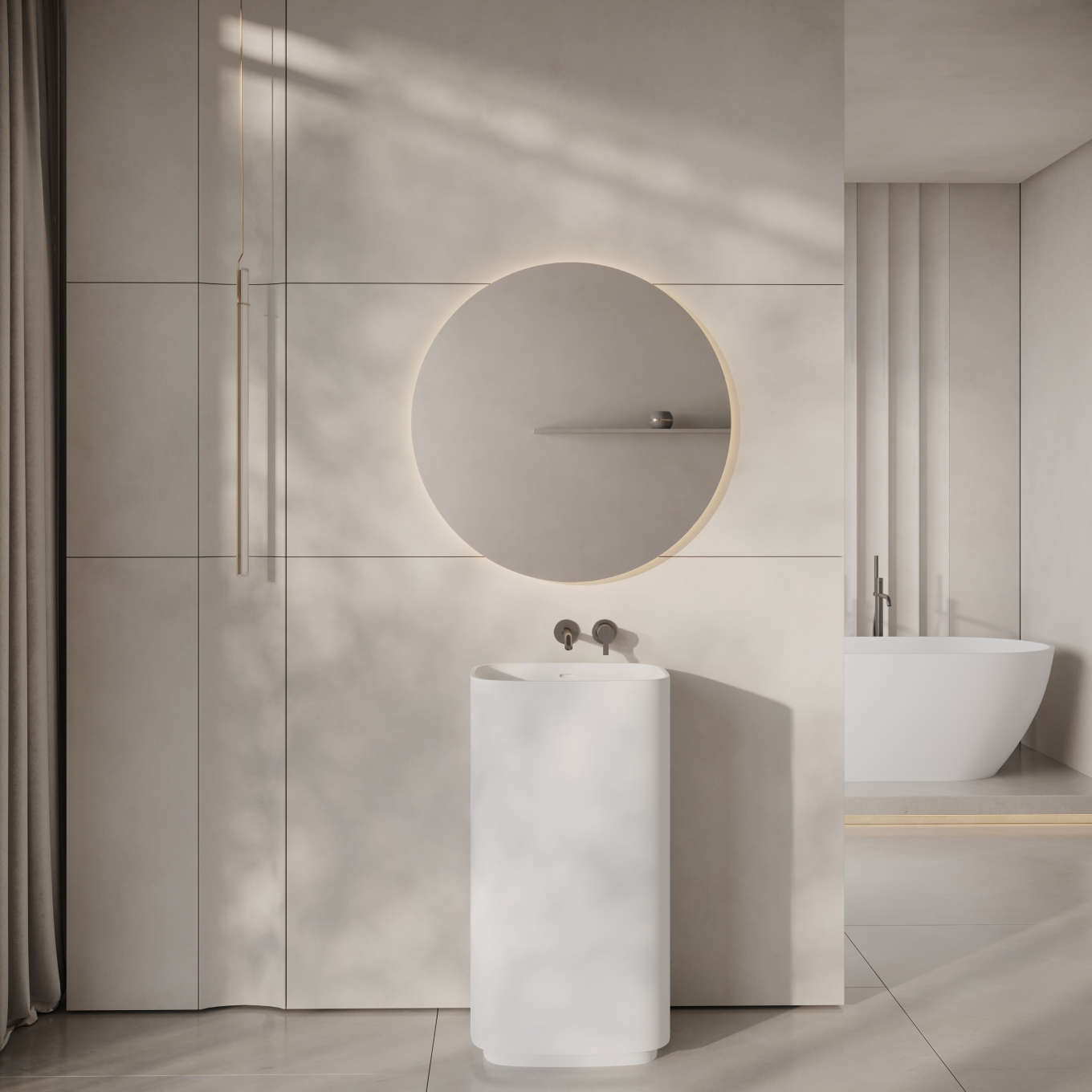 Cascade Freestanding Stone Basin 480mm