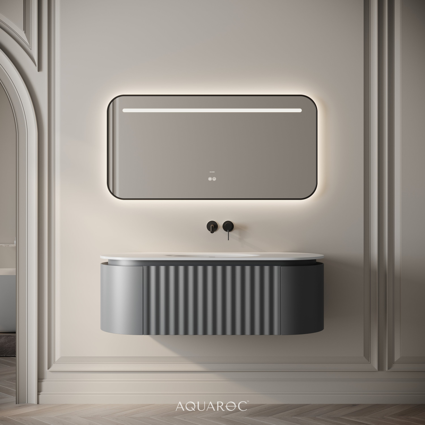 Belgravia Vanity Unit & Stone Basin 1200mm Matte Grey