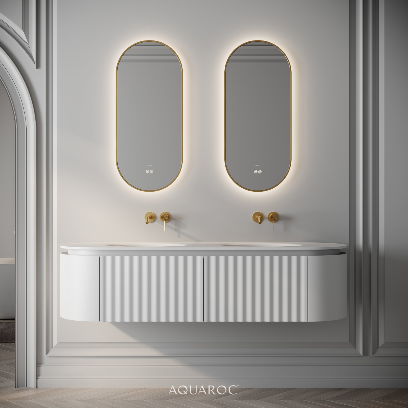 Belgravia Double Vanity Unit & Stone Basin 1600mm Matte White