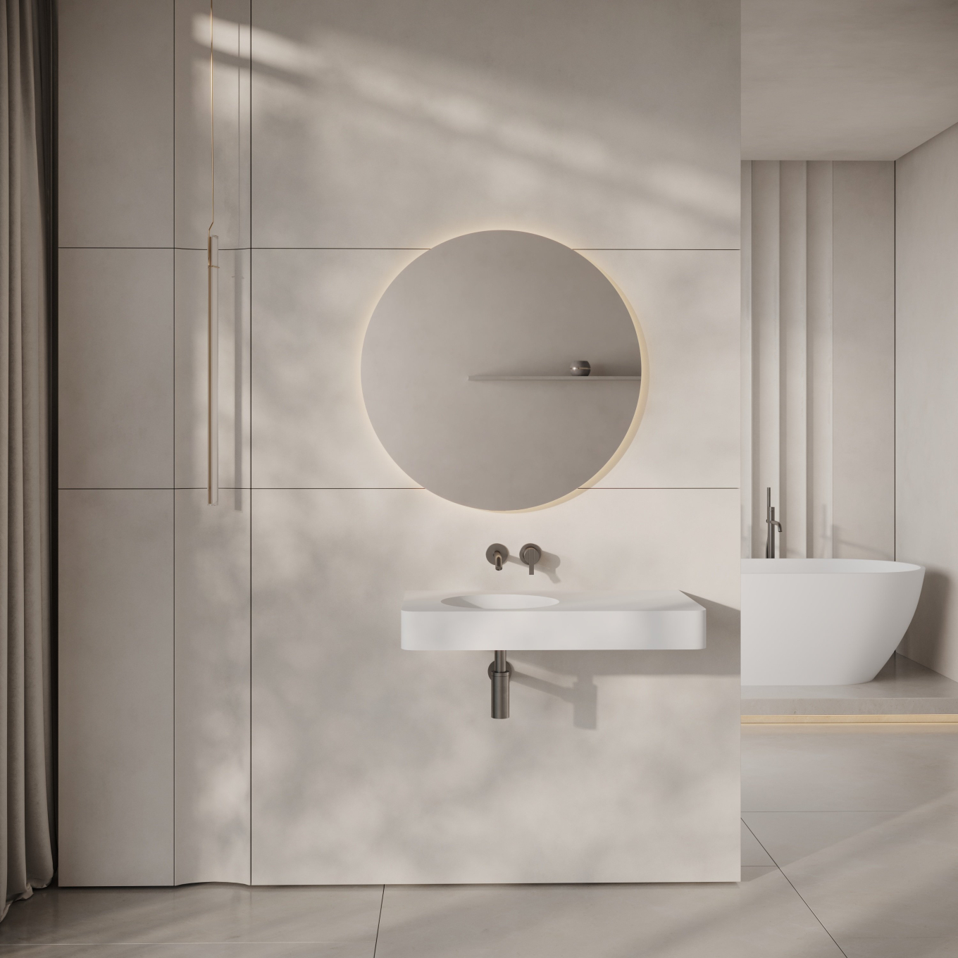 Orbit Wall Hung Stone Basin 800mm