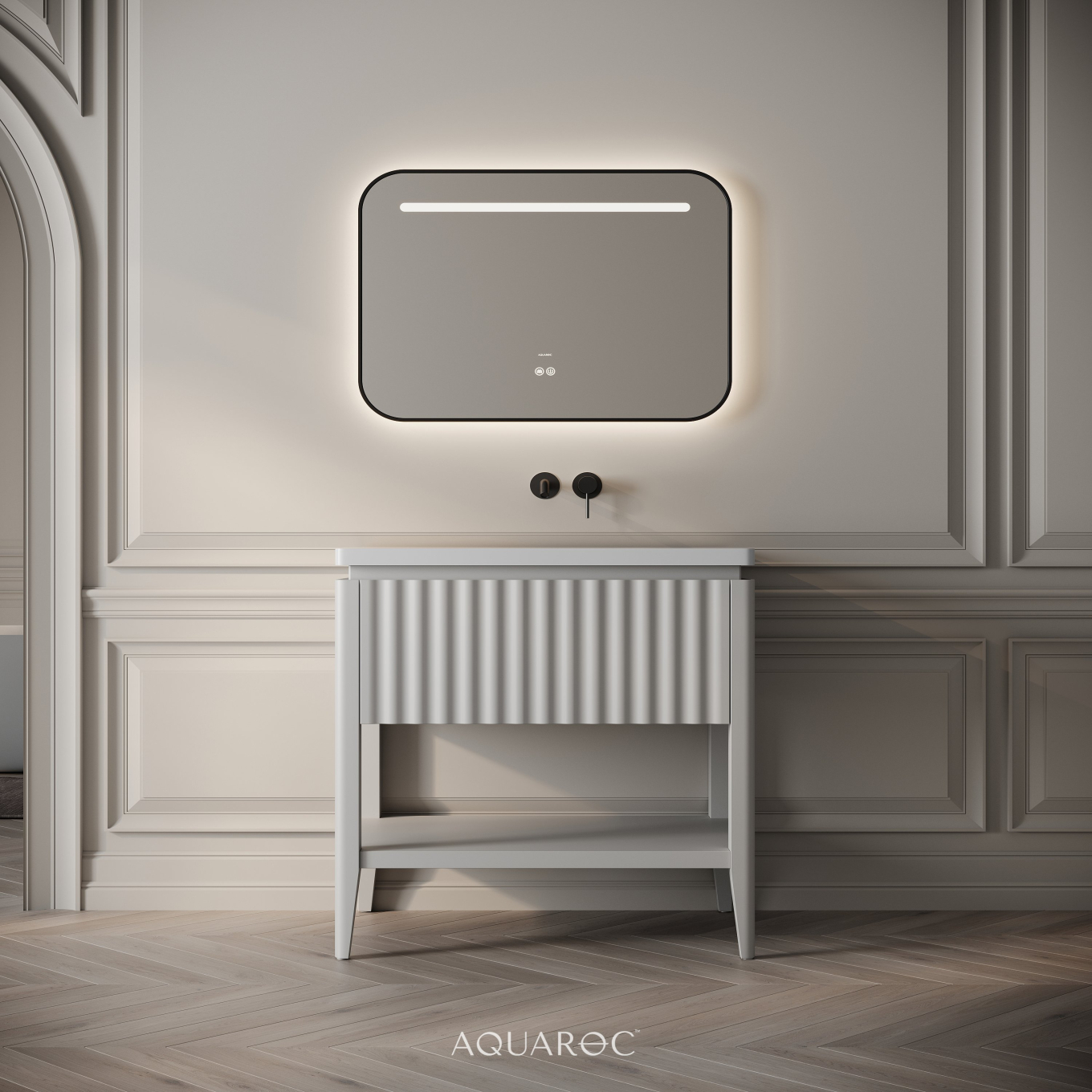 Kensington Vanity Unit & Stone Basin 800mm Warm Grey